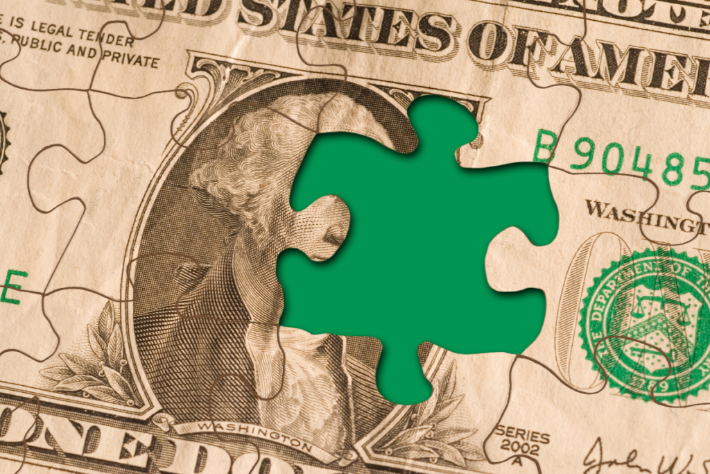 Dollar Bill Puzzle Piece Resized